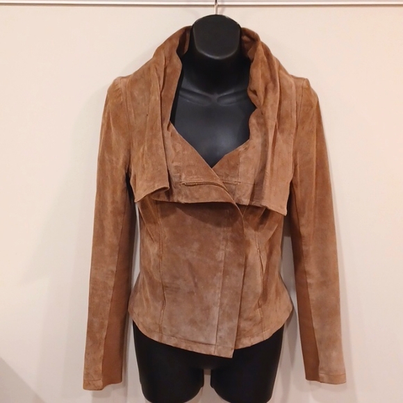 Le Chateau Statement Collar Suede Moto Jacket- Sz. XXS - Picture 15 of 15